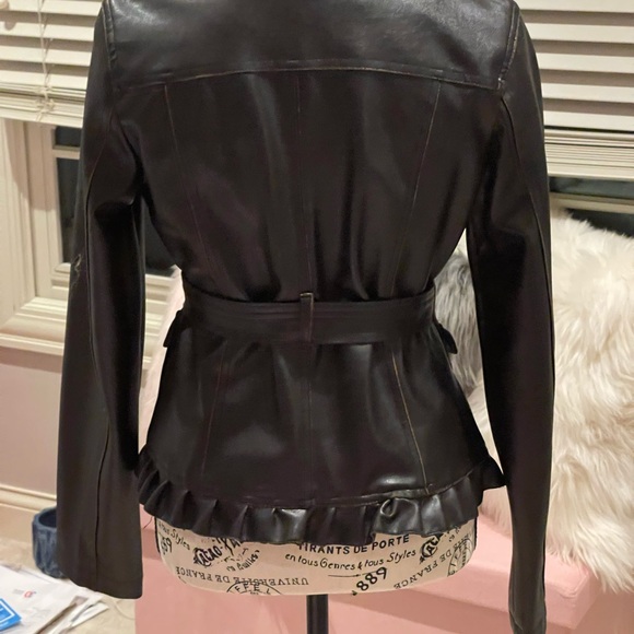 Sugar Coat-Ing Chocolate PU  Leather Coat - Picture 9 of 14